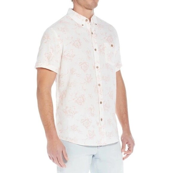 Linen Floral Men’s XL WEATHERPROOF Vintage Dusted Clay Button Down Shirt - Picture 14 of 16